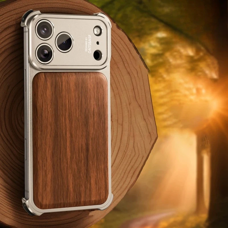 Oatsbasf Solid Wooden Phone Case with Magsafe and Shockproof Protection
