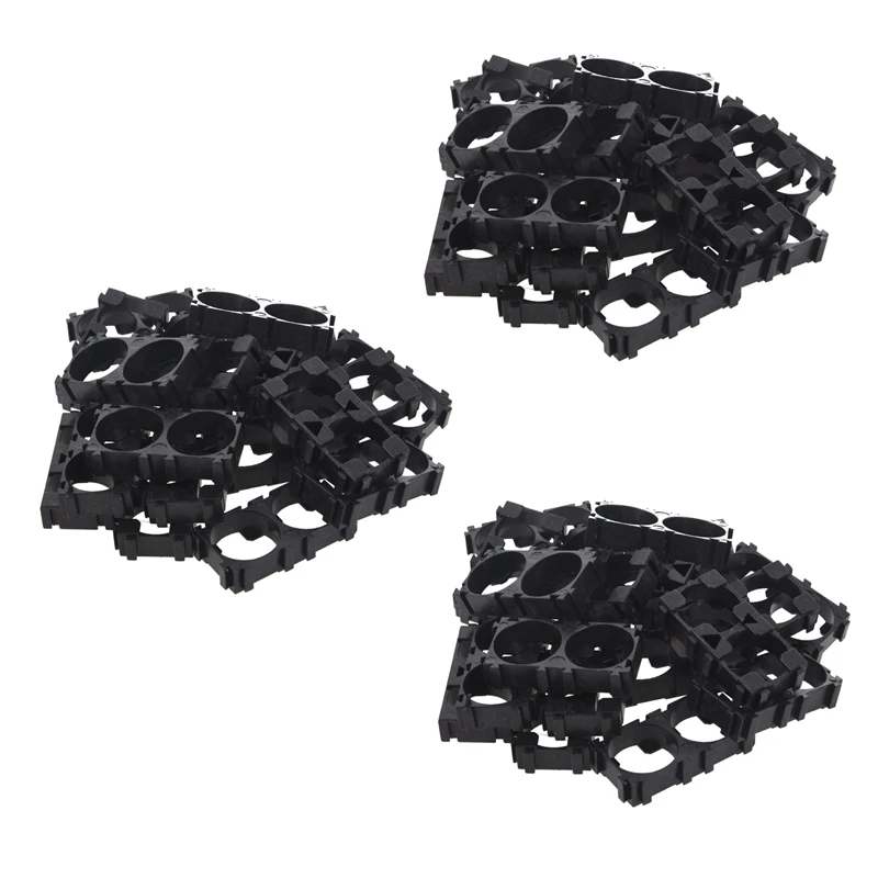 

60X 18650 Lithium Battery Double Holder Bracket For DIY Cell Pack Black