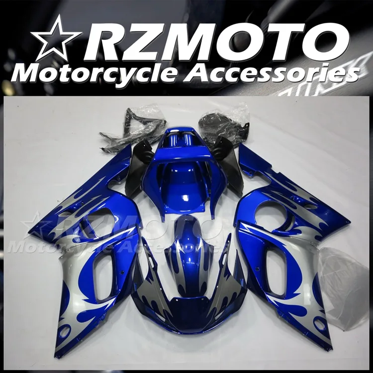 

4Gifts New ABS Motorcycle Fairings Kit Fit For YAMAHA YZF- R6 1998 1999 2000 2001 2002 98 99 00 01 02 Bodywork Set Blue Silver