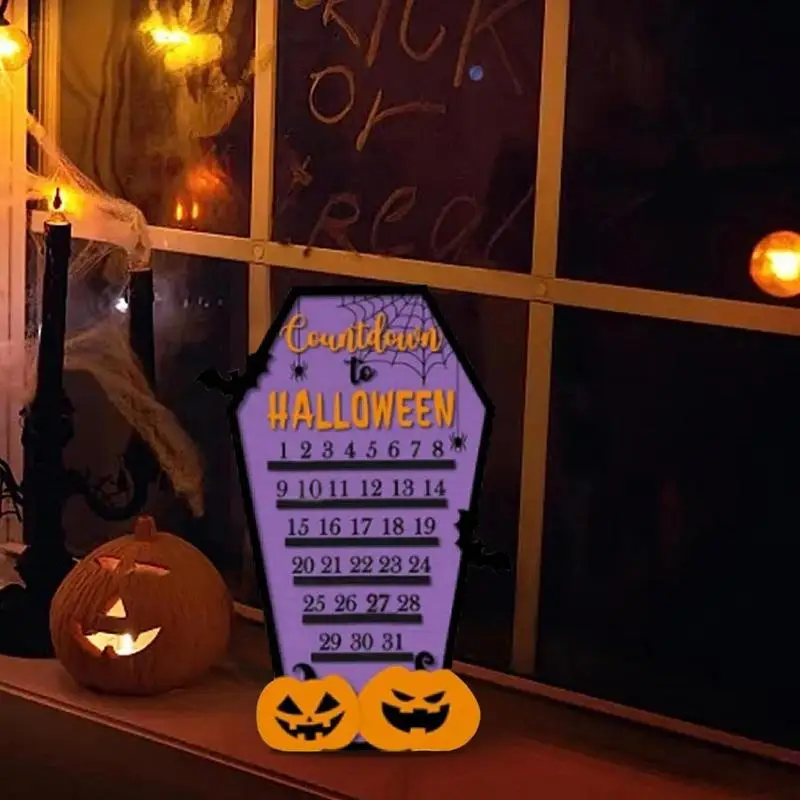 

Календарь для Хэллоуина, креативные деревянные украшения для дома с приведениями, календарь для обратного отсчета на Хэллоуин, настольное украшение, отличный подарок