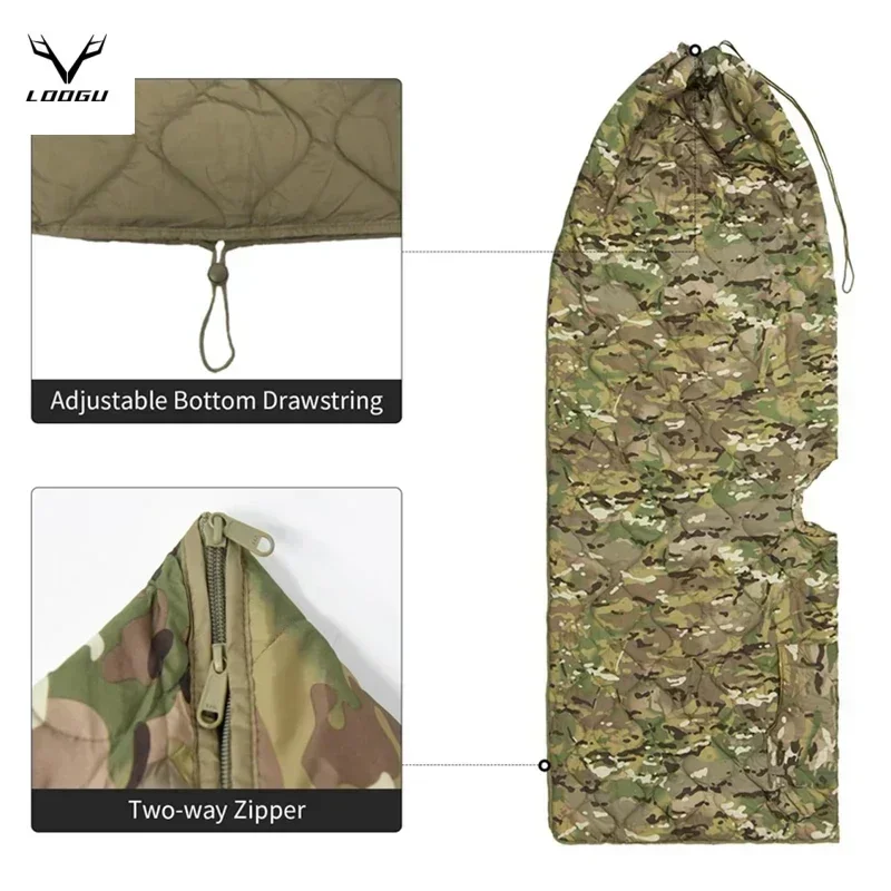 Camo Blanket Waterproof Insulation Poncho Winter Warm Liner for Outdoor Camping Hiking Hunting Survival Emergency Sleeping Bag