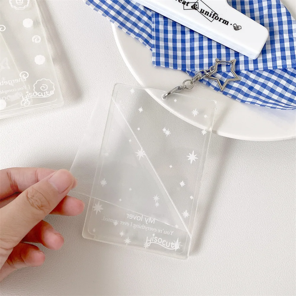 Transparent butterfly three inch hard card cover student meal card bus card pendant card package star card brick 5
