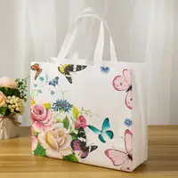 Reusable Non-Woven Fabric Shopping Bag Butterfly Printing Eco Bag Foldable Large Capacity Travel Storage Tote Shopper Bag - Image 3