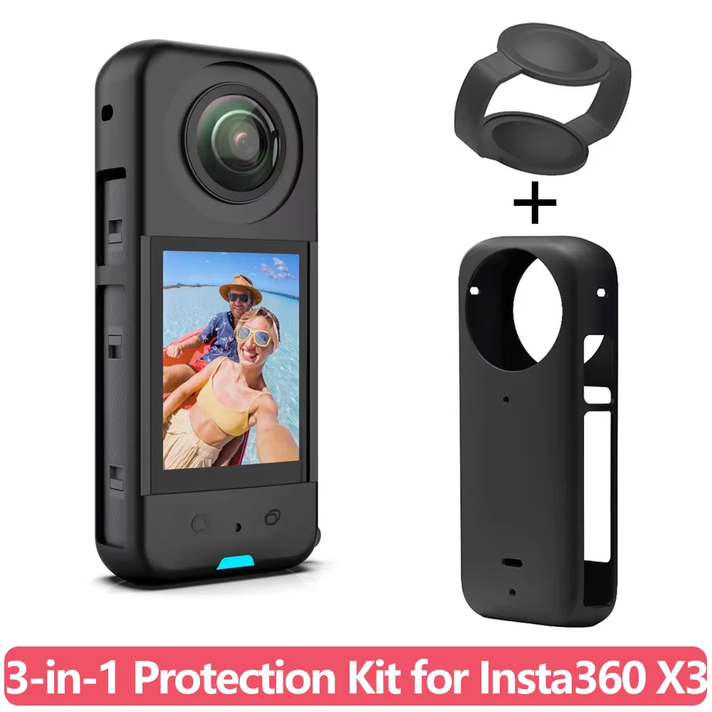 Silicone Protective Cover & Lens Cap for Action Camera - Anti-Scratch Case