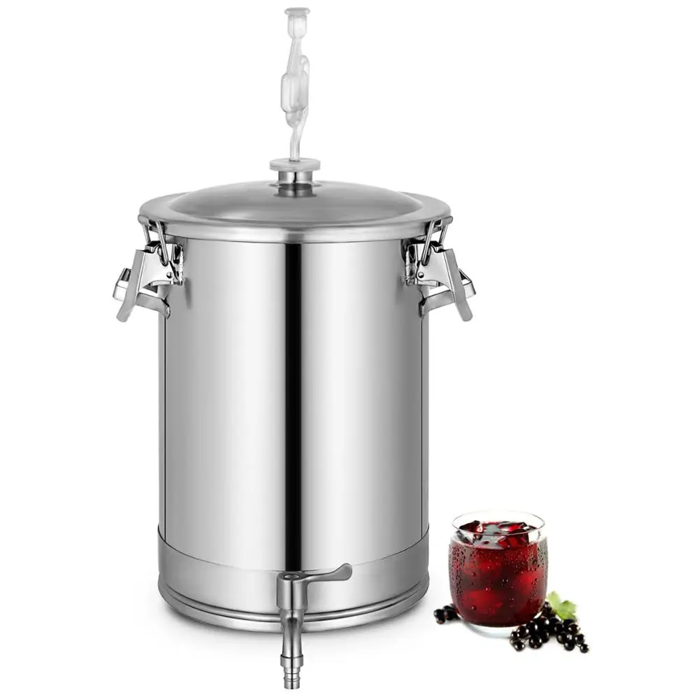 Brew Bucket Fermentor 304 Stainless Steel 4,7,7.5,14 Gallon Conical Fermenter Tank Wine Making Machine