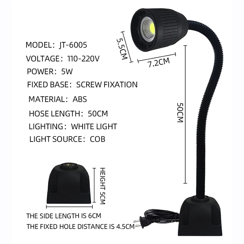 luz flexível da gooseneck base magnética iluminação industrial eua plug led oficina de garagem luz brilhante