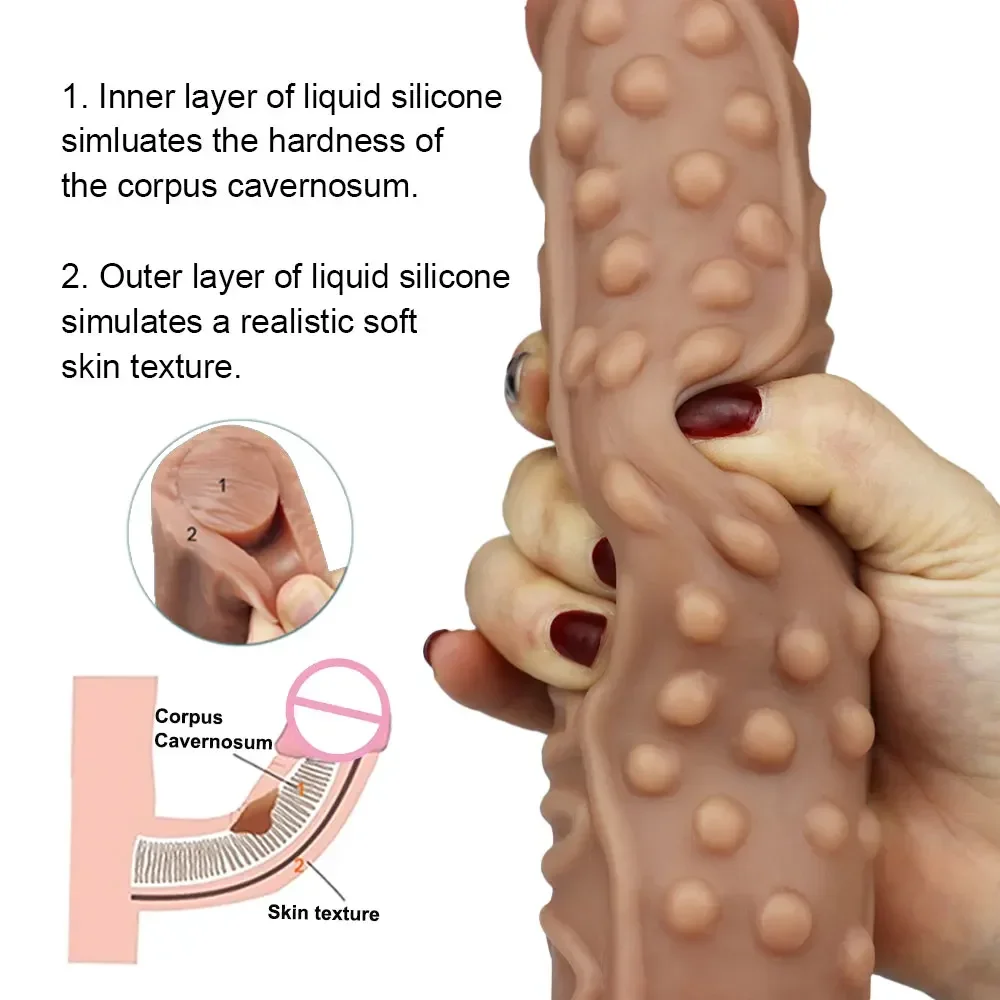 Big Dildo Strapon Dildos For Women Lesbian Soft Double Layer Silicone Sex Toys Adult Penis Realistic Dick Woman Erotic Sextoy