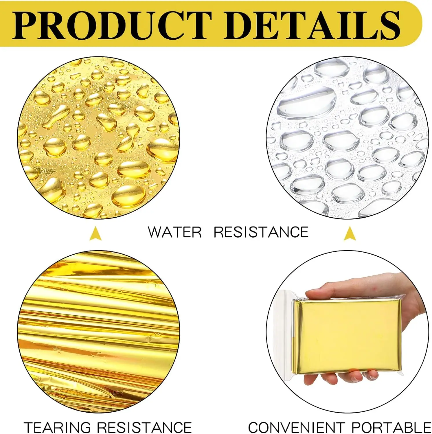Emergency And Survival Foil Thermal Space Blanket Gold/Silver for Outdoors Hiking Marathons