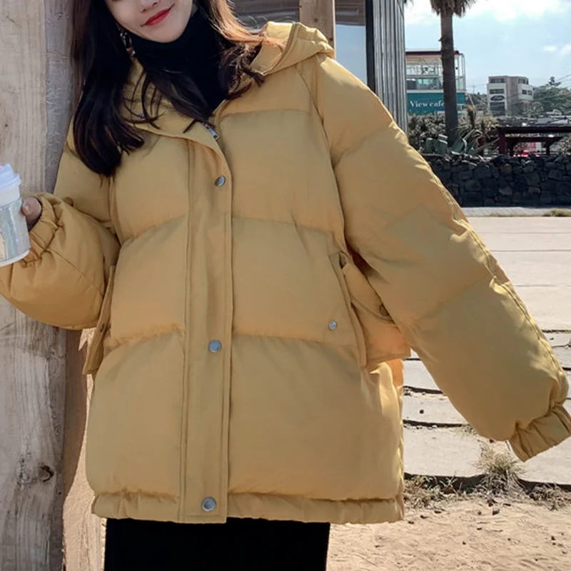 

Short Winter Jacket Women's 2022 New Oversized Parka Warmth Thick Cotton Coat Loose Hooded Thickened Women's Winter Jacket