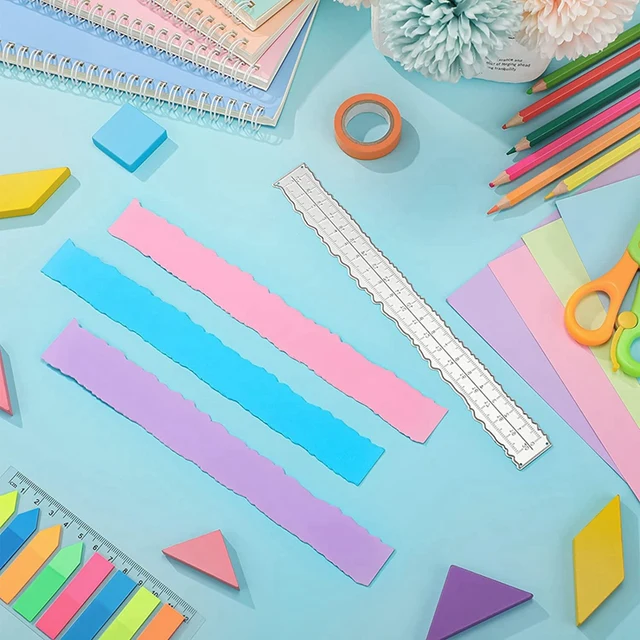 3 Darab 8,4 Hüvelykes Fém Szabálytalan Szélek Vonalzó A Kártyakészítéshez Scrapbooking Kézműves Dekoráció Iskolai Irodai Szerszámok - Image 2