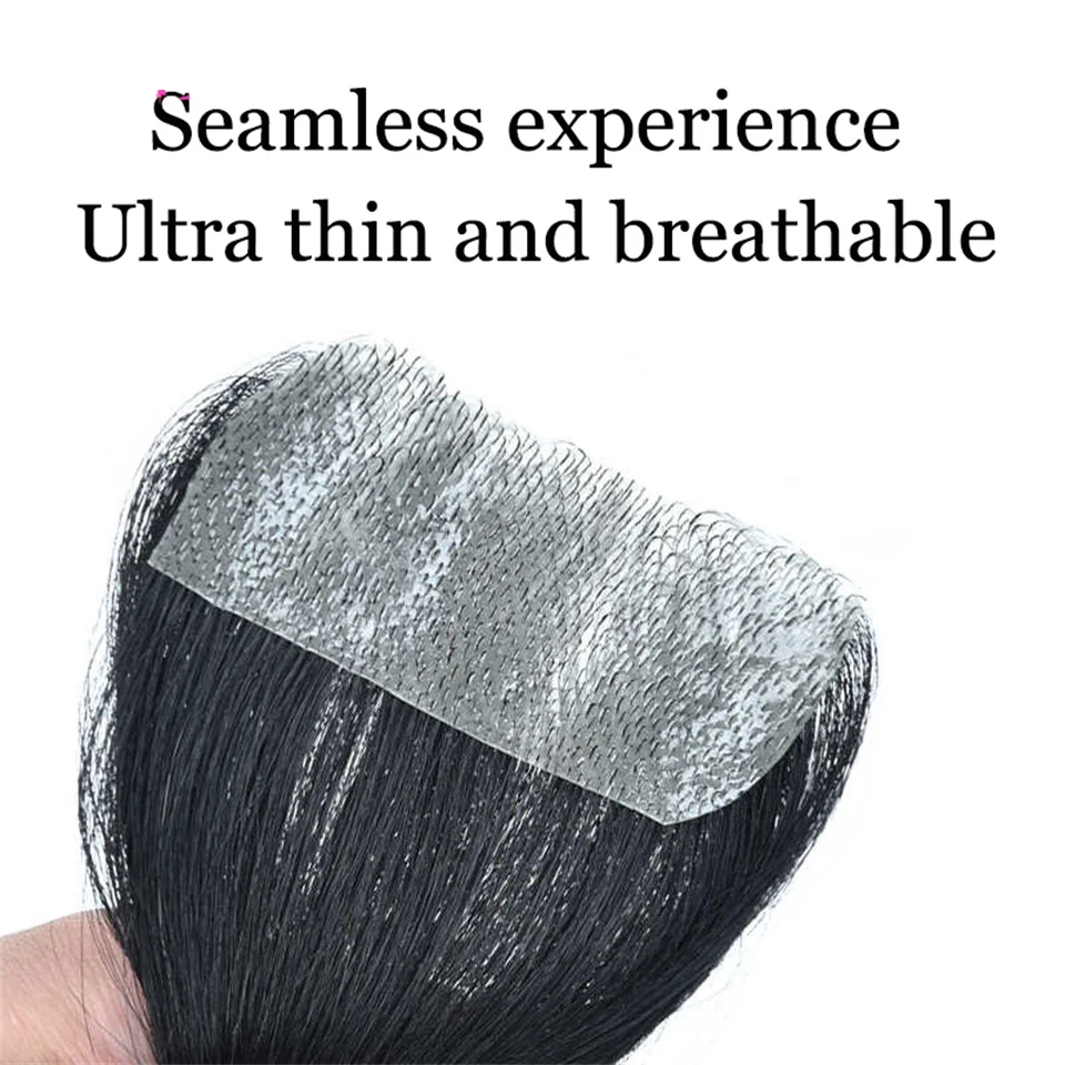 Brown Human Hair Wig Capillary Prosthesis For Male Forehead