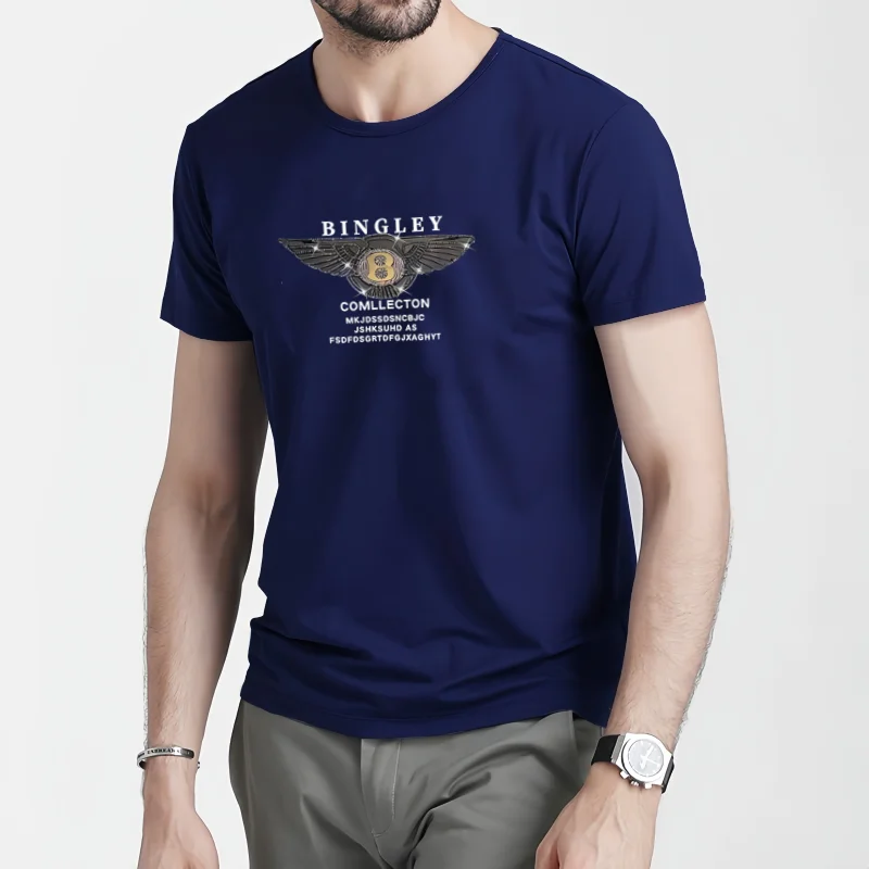 Men's 100% pure cotton summer loose size PARIS letter pattern print 3