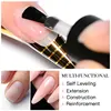MEET ACROSS 7ML Milky White Quick Extension Gel Nail Polish Nails Gold Foils Effect Semi-permanent nail polish UV Gel Nail Art 4