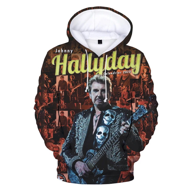 thumbnail image 1 of Sudadera con capucha para hombre y mujer con estampado 3D del cantante francés Johnny Hallyday, jersey informal de gran tamaño, sudadera popular de moda, ropa de tendencia para hombre, 1 of 5