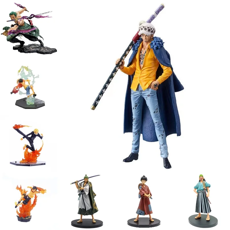 

Anime Figure One Piece Luffy Sanji Ace Nami Usopp Roronoa Zoro Trafalgar Law PVC Action Figurine Model Gift Kid Toys Collectible