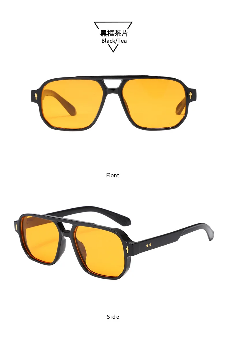 Neue Vintage Quadratische Sonnenbrille für Damen und Herren Marken-Rechteck-Sonnenbrille Ovale Brillen für Männer und Frauen – Detail 15