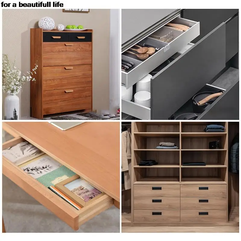 Hot sale 2PCS Plastic Slide Rail Guide Bedside Cabinet Wardrobe Pulley Side Mounted Wheel Slide Rail For Drawer Door