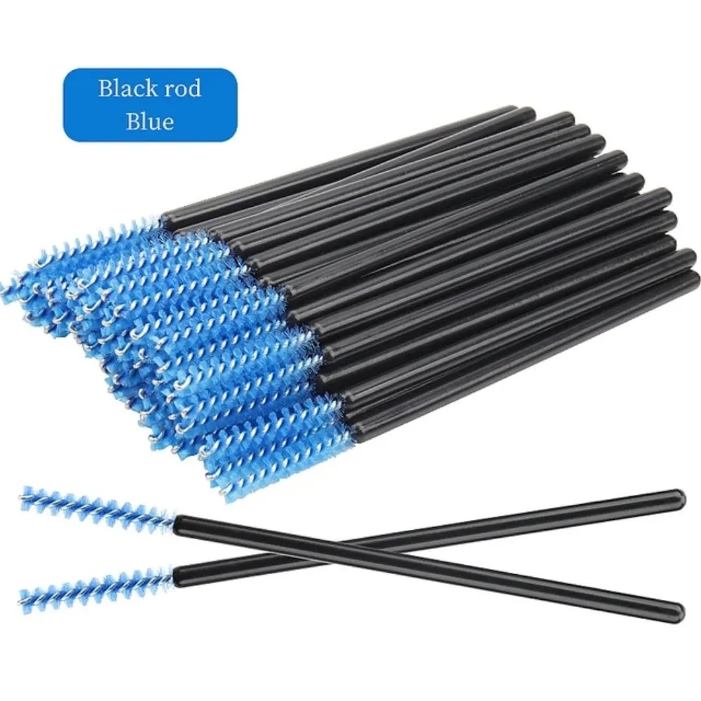50pcs 속눈썹 브러쉬 일회용 크리스탈 파인 헤드 눈썹 브러쉬 마스카라 완드 애플리케이터 속눈썹 연장 메이크업 도구