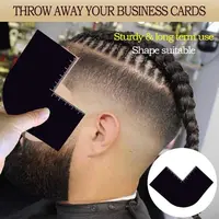 Outil de barbier réutilisable pour l'amélioration de la couleur, facile à nettoyer, avec mesure, pour aligner la barbe et marqueur de ligne de cheveux noir pour le coiffage 4