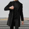 British style long-sleeved woolen coat autumn and winter men's trendy coat Casual Business Jackets Man Warm Coat Outerwear men's 2