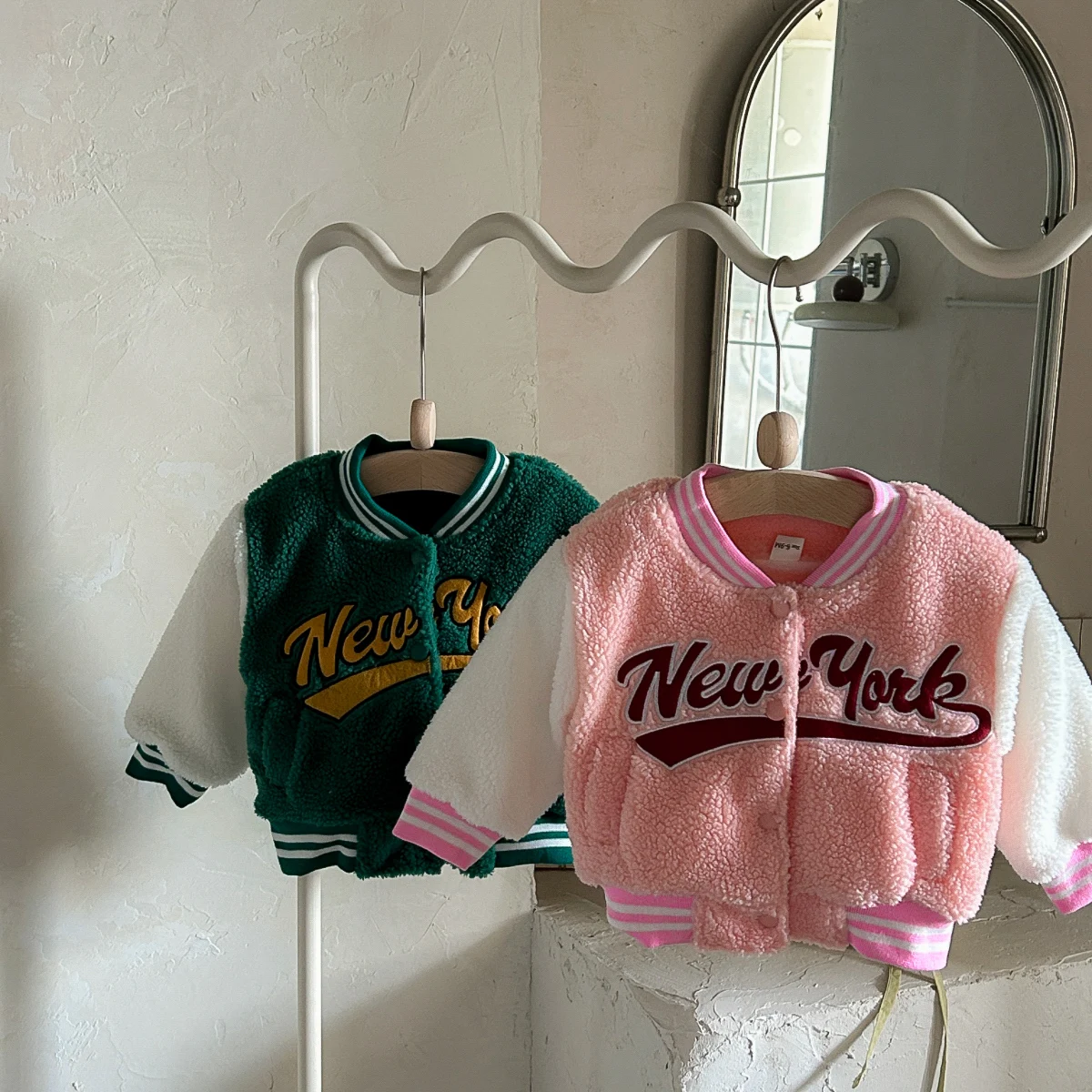 New Baby Girls Clothes Jacket Coat Infant Tops Winter Warm NewYork Embroidery Top Children Clothing Newborn Boys Kids Coats