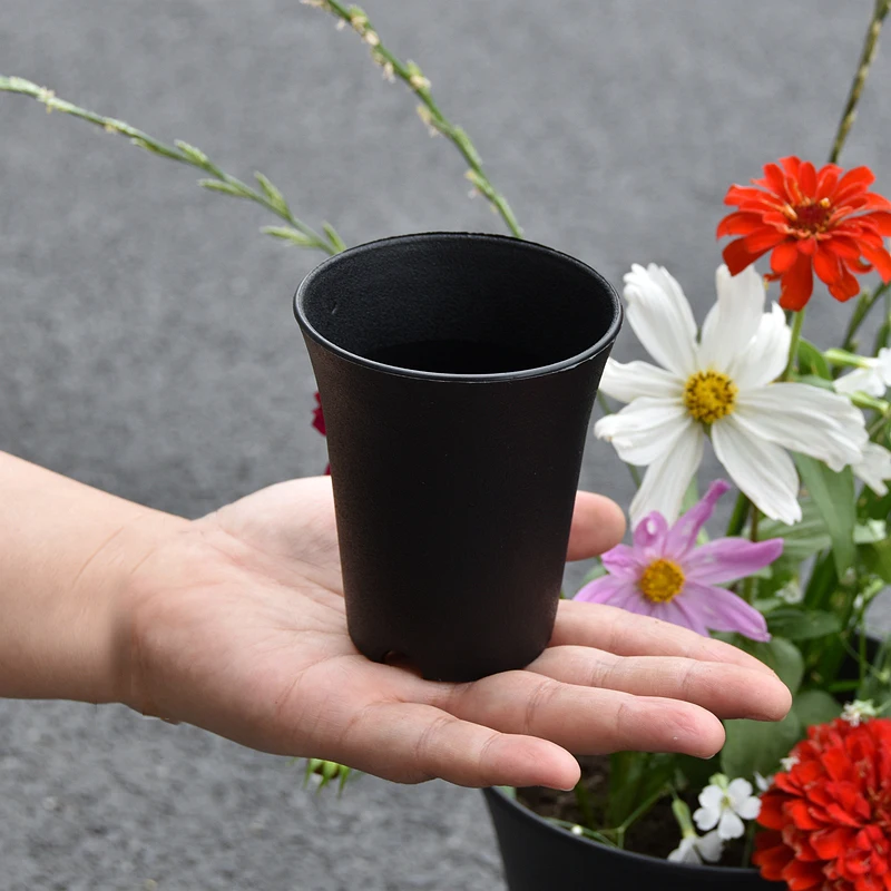 2/5/10 Stück schwarzer runder Blumentopf, Wachstumsbox, verdickte, vertiefte Grünpflanzen, Sukkulenten-Blumen-Kinderzimmer-Topf, Garten-Heimdekoration – Detail 11