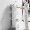Laundry Cart Dirty Clothes Basket Storage Organizer with Wheels, Laundry Hamper Storage Shelves for Apartment Home Dorm 3
