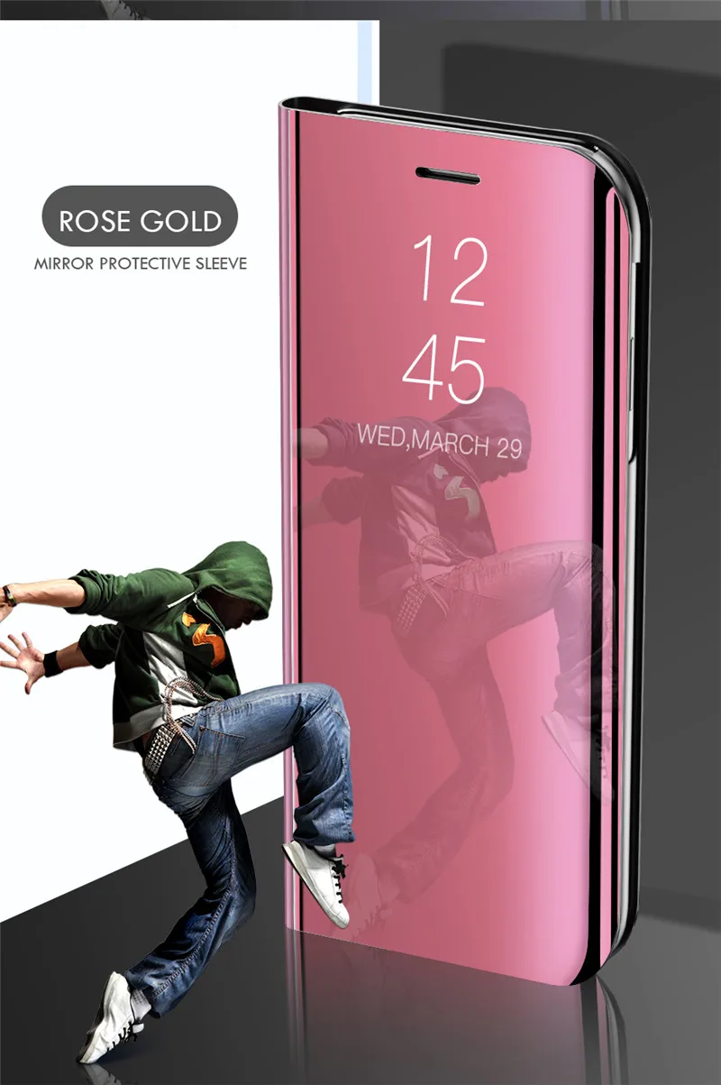 Fashion Smart Mirror Flip Case For Xiaomi Redmi Note 11 10 9 9s 11 Poco X3 8 8T 10s 11T Pro Max 9A 9C Mi 9T 10T Lite Cas_voghion.com