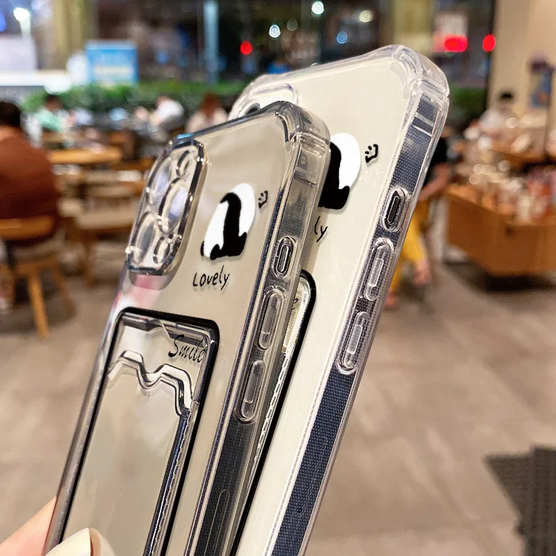 Cute Cartoon Animals Phone Case For iPhone 13 Case iPhone 15 11 16 14 12 17 Pro Max Air 7 8 Plus 16e XR SE Soft Card Bag Cover 5