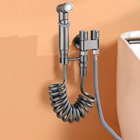 Bidet toilet sprayer set spray water bathroom handheld bidet sprayer toilet shower double outlet angle valve toilet accessories 2