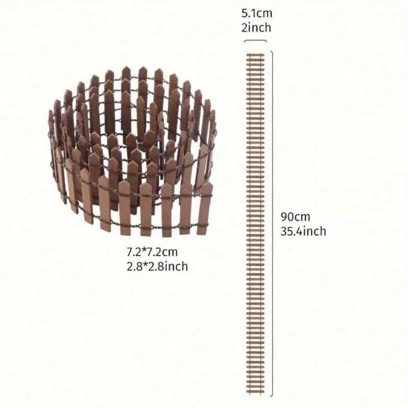 Miniature Garden Fence Wood Picket Fence Palisade Decorative Fence Fencing for Outdoor or House Decor Moss Framing Ornaments