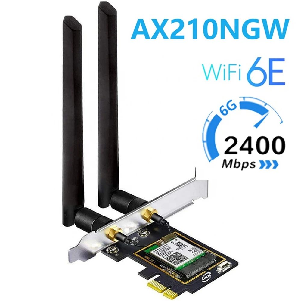 

Карта Wi-Fi 6E AX5400, 2400 Мбит/с, Bluetooth 5,2, 802.11AX, PCI Express