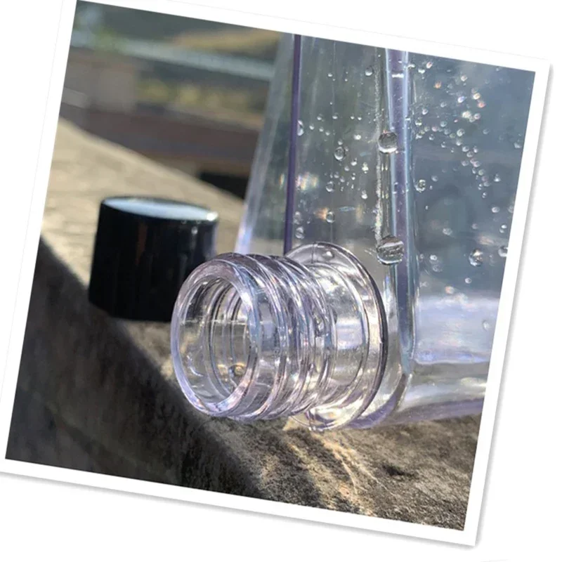 Transparent Portable Reusable Square Water Cup for Outdoor Sports and Fitness
