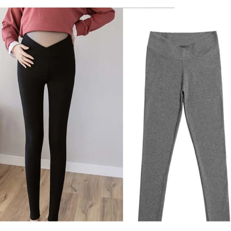 Pregnancy Women Leggings 2024 Spring Autumn Elastic Low Waist Cotton Pants Pencil Maternity Trouser Ropa De Maternidad B0023 3