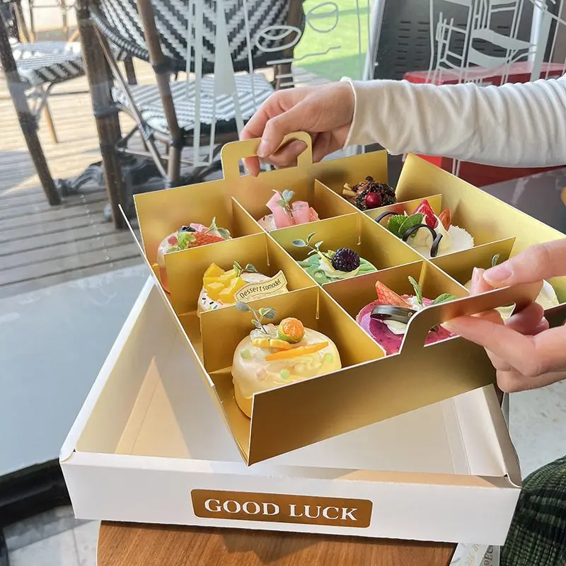 Transparent Four-Grid Dessert Cake Box 4 Compartments Clear Pastry Packaging Container ... - SKU TDCB0953 - UGI Packaging