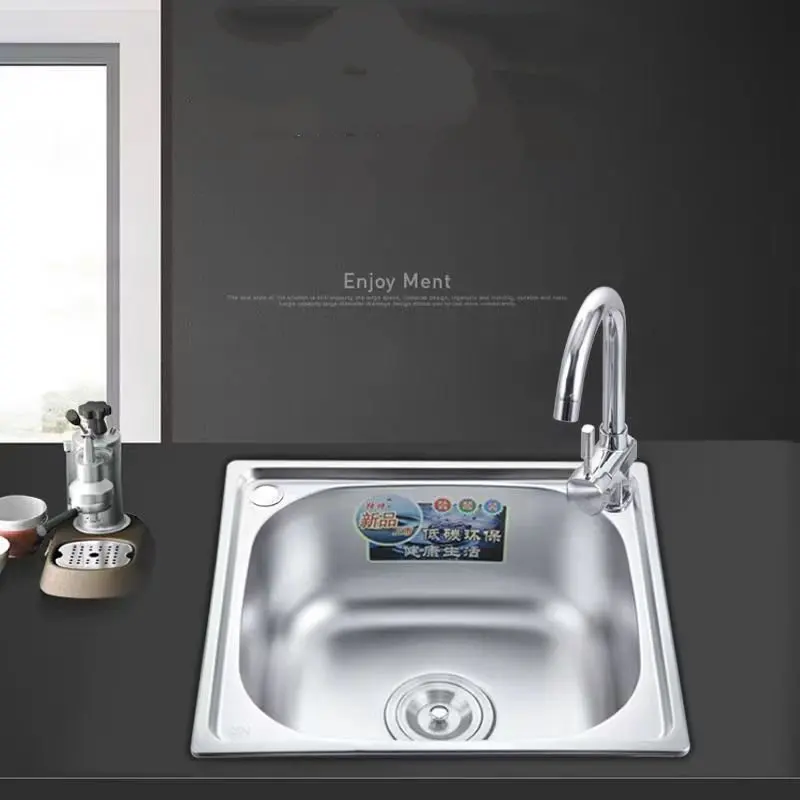 0.8mm/1.1mm Thick Home Improvement Kitchen Sink Fregadero De Cocina Wash Portable Sink Stainless Wastafel Kitchen Faucets