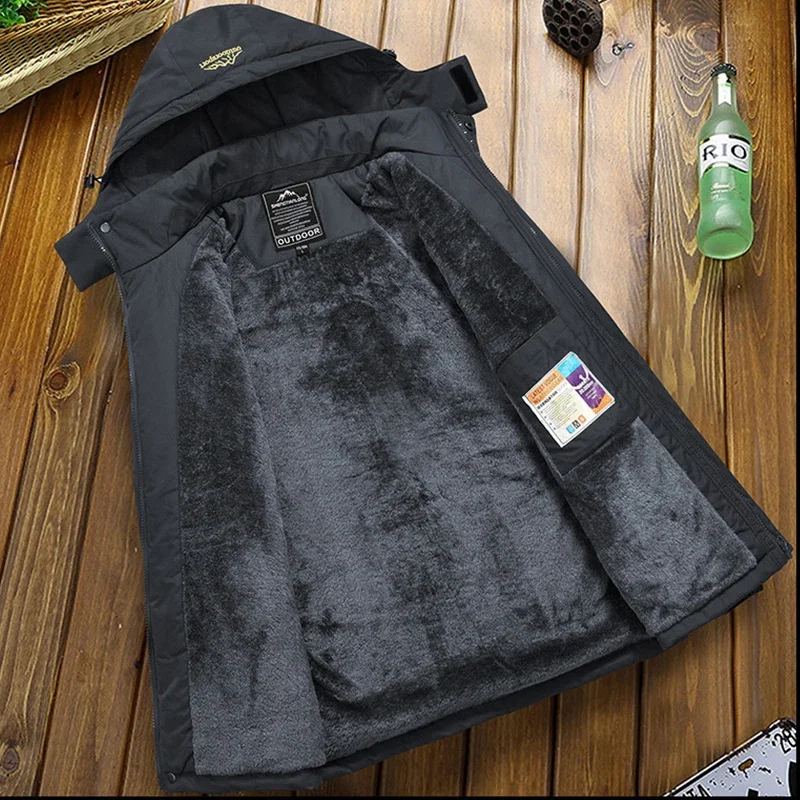 2024 Winter Inner Fleece Waterproof Jacket Men Women Outdoor Windbreaker Hiking Camping Skiing Rain Jacket Thick Thermal Coat