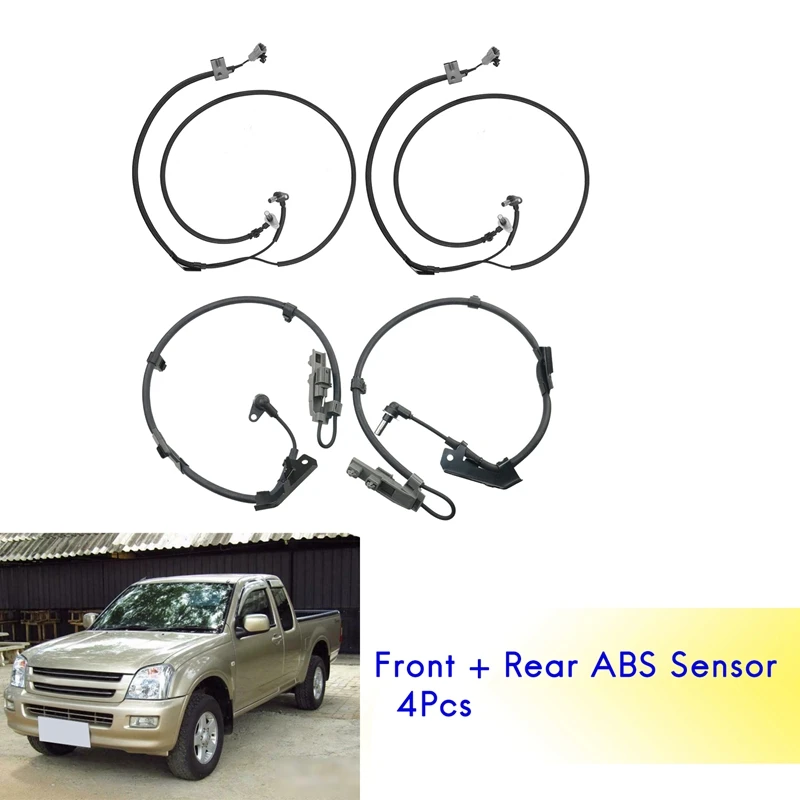

SET(4Pcs) Front Rear ABS Wheel Speed Sensor For Isuzu D-Max / Rodeo 2.5TD / 3.0TD TFS77/TFS86/TFS85 2003+