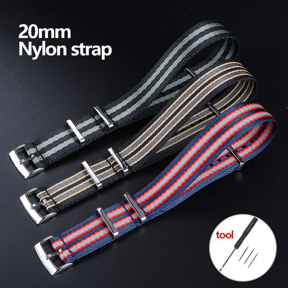 NylonWristbandforSeikoCanvasWatchStrapforOmega007Replacement