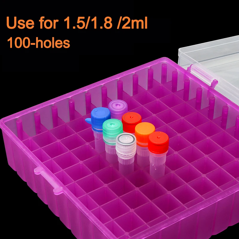 Plastic Test Tubes Test Tube Box Centrifuge Tube Storage Box Cryotube Boxes Portable Sample Frozen For 1.5ml 1.8ml 2ml