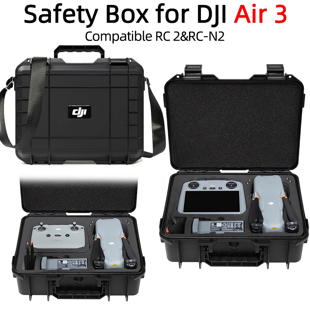 

Водонепроницаемый безопасный бокс для переноски для DJI Air 3, Портативная сумка для хранения, сумка для RC 2, аксессуары для дрона с дистанционным управлением