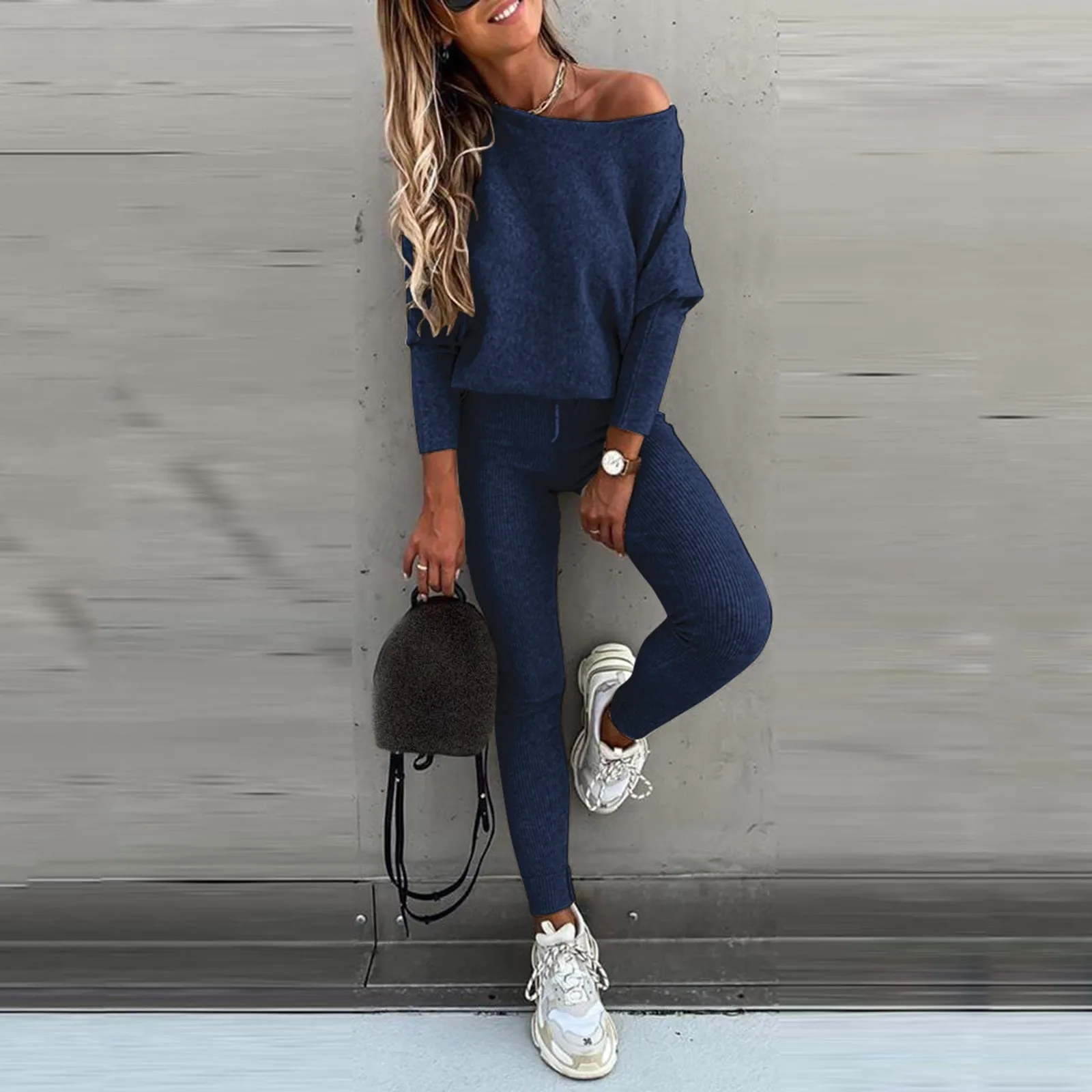 Autumn Thin Solid Long Sleeve Jogger Suit Women Casual Tracksuit Set Sportswear O-neck Pullover And Drawstring Pants Female Set sports suit