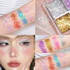 4-Color Shimmer Eyeshadow Glitter Body Face Art Loose Sequins Diamond Jewels Rhinestones Makeup Pallet Waterproof Party Festival 3