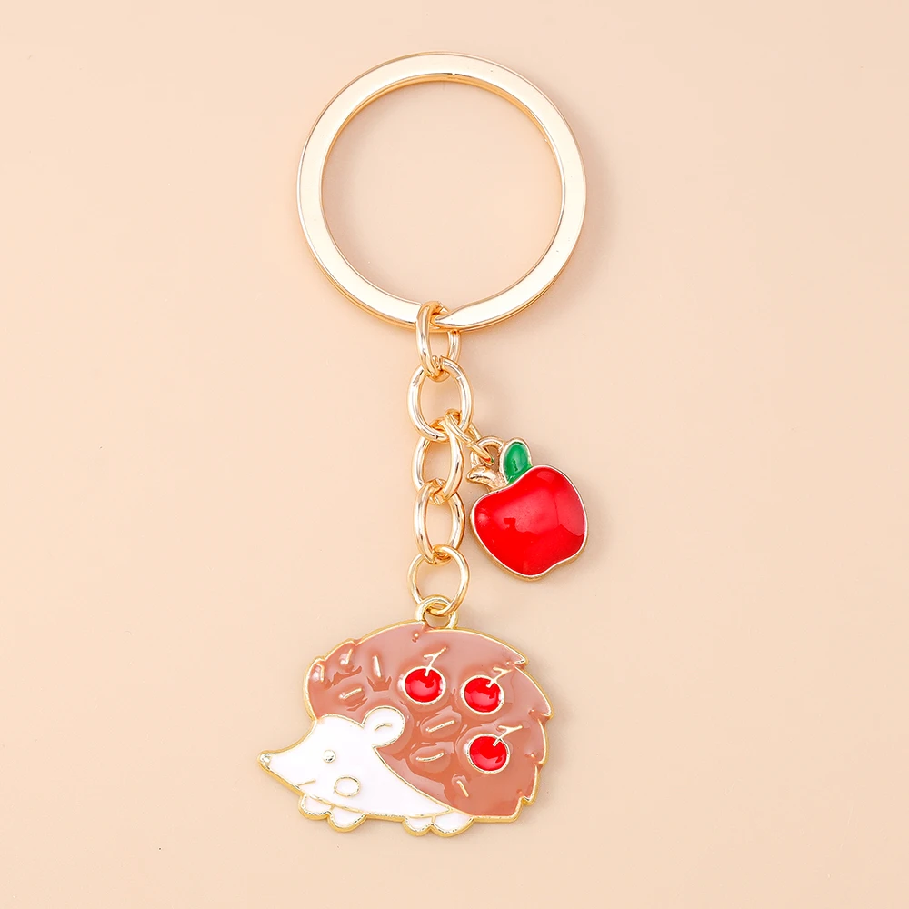 Aihua Niedliche Thanksgiving-Herbst-Igel-Schlüsselanhänger für Frauen und Mädchen, Igel, Apfel, Weizen, Mais, Handtaschenanhänger, DIY-Schmuck, Geschenke – Detail 9