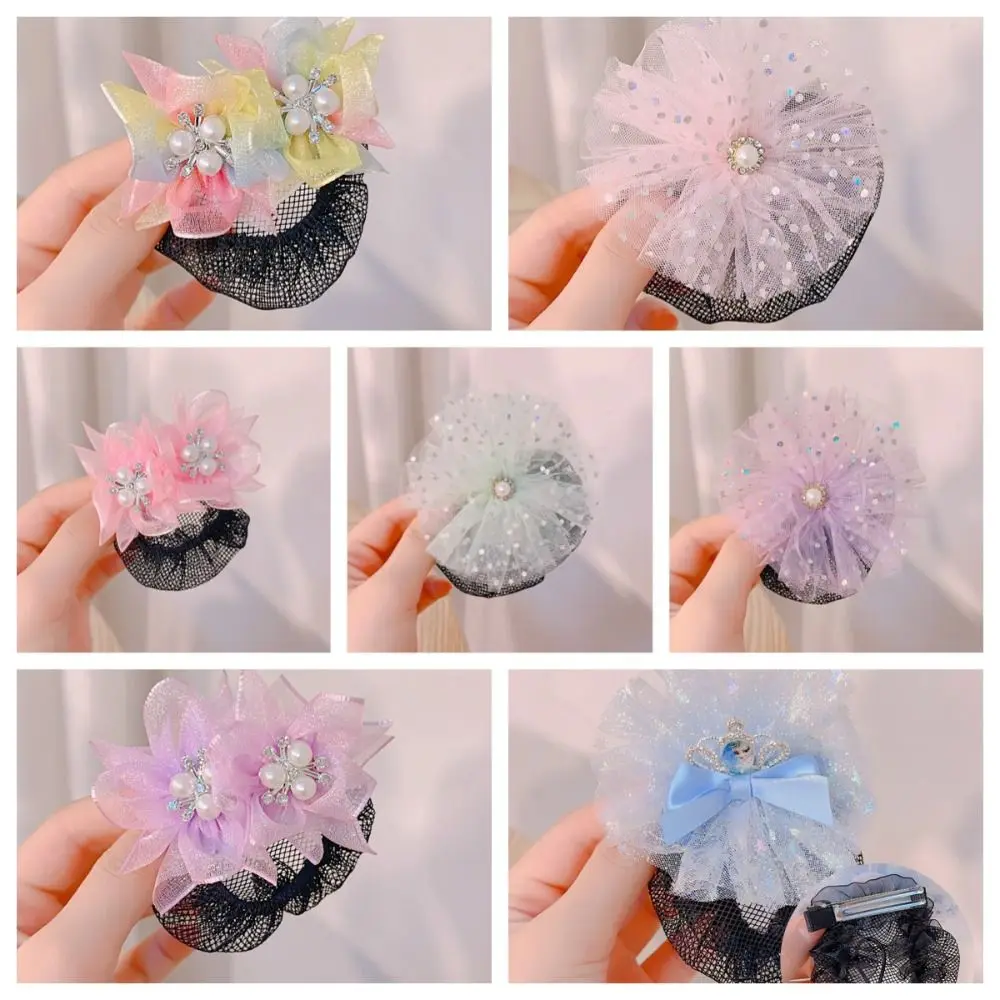 

Princess Snood Spring Clip Cute Star Mesh Star Hair Nets Colorful Invisible Sequin Hair Nets Kids