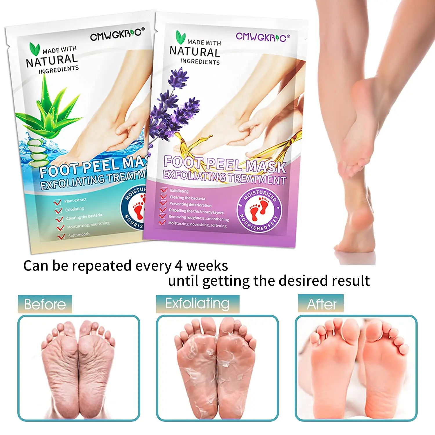 Foot Peel Mask Foot Peel Mask Exfoliator Callus Remover For Dry Cracked Feet With Lavende