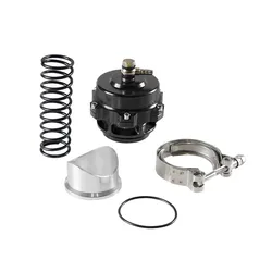High-Performance Universal Turbo Blow Off Valve with Adjustable Springs and Aluminum V-Band Flange (Black)