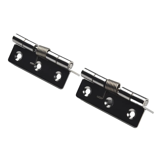 2pcs 1/1.5/2/3Inch Silver Spring Door Hinge Stainless Steel Self Closing Design Windows Cabinets Boxes Household Hardware 5