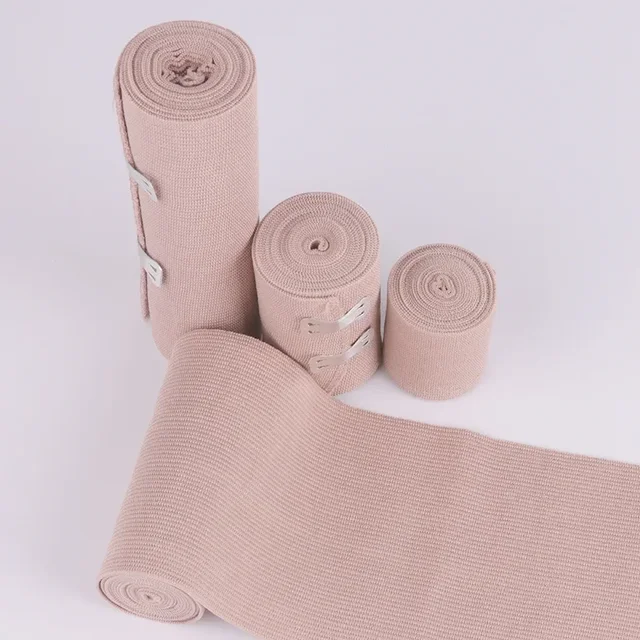 1 Roll Compression Bandage Wrap with Clips,Sports Bandages Tape for Ankle, Wrist, Arm, Leg Sprains First Aid Bandages Measure 4