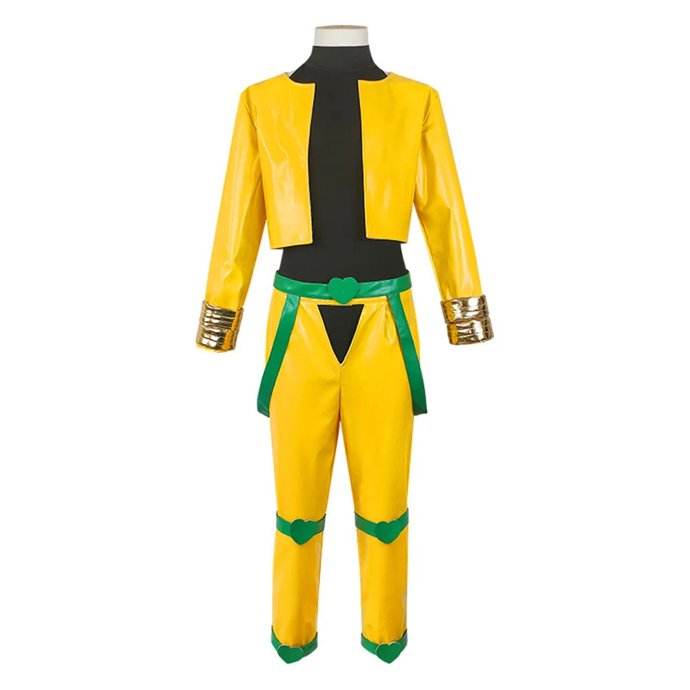 

Anime JOJO's Bizarre Adventure Cosplay Costume Men Dio Brando Yellow Coat Pants Uniform Halloween Carnival Party Clothing